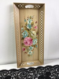 Nashco Products Hand Painted Floral Serving Tray