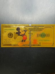 Walt Disney Mickey Mouse Gold Colored Bill