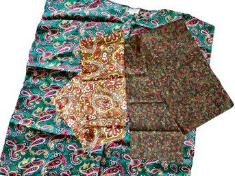 Vintage Paisley Silk Top & Two Scarves