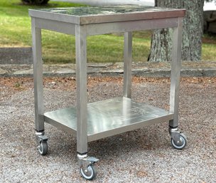 A Modern Stainless Steel Prep Table