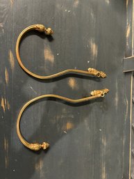 Vintage Brass Curtain Tiebacks (2 Sets Of 2)