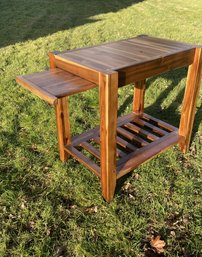 Multi Color Wood Side Table With Slide Out Tray- Lot 1