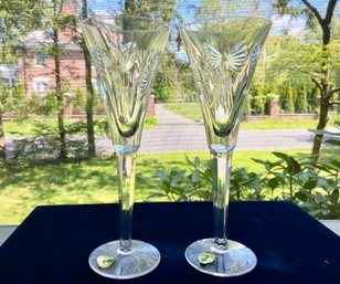 A Pair Of Vintage Waterford Crystal 'Millennium' Champagne Flutes