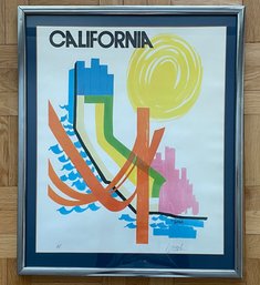 A Vintage Artist Proof Lithograph 'California' By Hjoseph