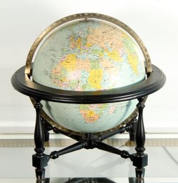 Vintage Black Based Lighted World Globe