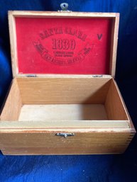 Vintage Santa Clara 1830 Wooden Cigar Box San Andreas Mexico Wood