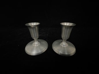 Pair Of Pewter Candlesticks