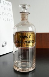 Antique 1880's Glass Label Medical Pharmacy Bottle - Tinct. Gaulophyll