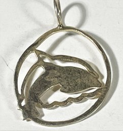 Sterling Silver Dolphin Pendant Hand Crafted