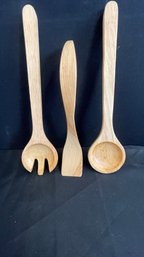 A Trio Of Wood Serving Pieces