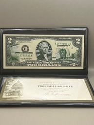 Beautiful United States Uncirculated $2 Note In Case