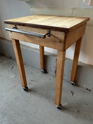 Rolling Butcher Block Table