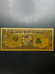 Statue Of Liberty Gold Colored Bill