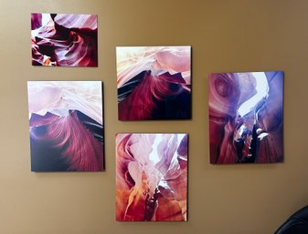 Set Of 5 Award Winning Photos Taken On A Tour Of Lower Antelope Canyon In Arizona Den Printed On Metal Den