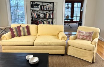 Custom Yellow Seating Set - Sofa And Chair (As-Is)