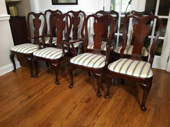 Paid$4,700 In 1981 - Stunning Set Of Eight Queen Anne Style Dining Chairs By DREXEL HERITAGE - Very Nice !