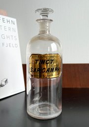 Large Antique 1880's Glass Label Medical Pharmacy Bottle - Tinct. Sap. Camph.