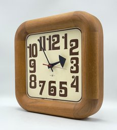 Retro Howard Miller Oak Frame Wall Clock