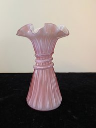 Fenton Dusty Rose Wheat Glass Vase