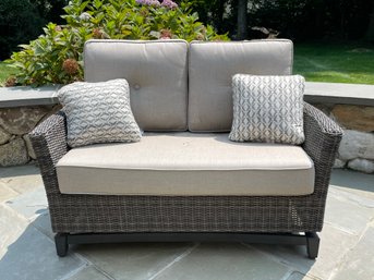 Agio Patio Loveseat With Pillow 1 Of 2