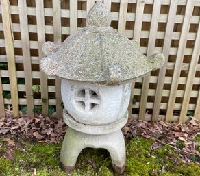 Vintage Cement Pagoda Garden Sculpture