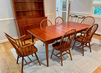 Brown Street Furniture Solid Cherry Dining Table With Six Chairs