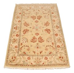 Turkish Floral Wheat Russet And Baby Blue Wool Rug 48 1/2'W X 73'L