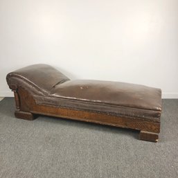 Antique Oak Fainting Couch Chaise Lounge