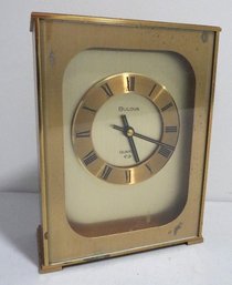 Brass Finished Bulova Quartz Presentation Clock