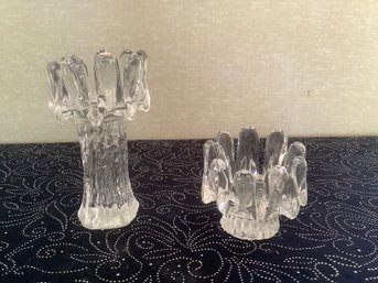 Thick Glass Candle Holder Set Of 2