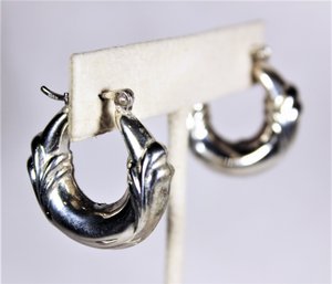 Heavy Quality Sterling Silver Hoop Pierced Earrings