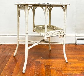An Early 20th Century Painted Wicker Side Table