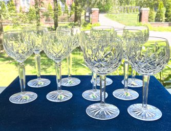 Ten Vintage Waterford Crystal Lismore 'Balloon Wine' Glasses