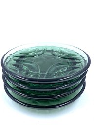 Vintage Teal Glass Coaster Set