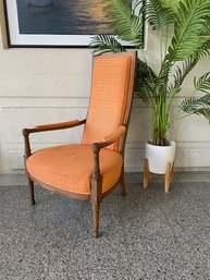 Vintage Heritage Furniture High Back Armchair In Copper Texture Made Expressly For The JL Hudson Co.