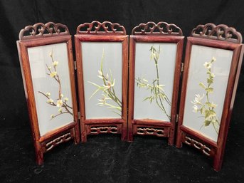 Hand Painted Chinese Miniature Dual Screen