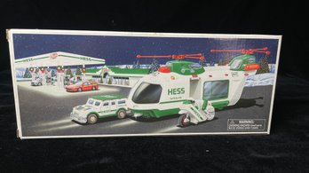 2001 Hess Toy Helicopter With Motorcycle And Cruiser