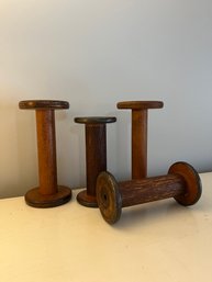 Primitive Wooden Spools 7'-8 1/2' H (4)