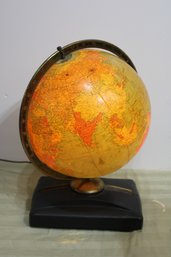 Vintage 1957 Replogle Light Up Globe With Atles