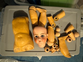 DOLL PARTS, INCLUDES PORCELAIN HEAD