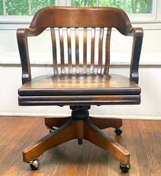 An Antique Oak Jurors Chair