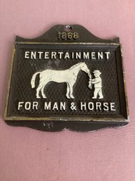 Entertainment For Man And Horse Wall Plaque