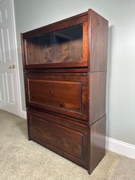 A Vintage Pine Barrister Bookcase