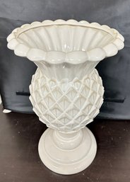 Beautiful Vintage Milk Glass Vase With Three Step Round Base Surface Water Proof   212/CVBK-B