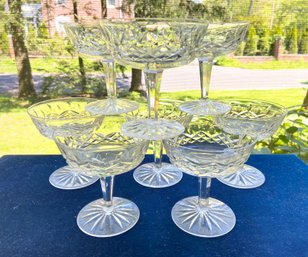 Eight Vintage Waterford Crystal 'Lismore' Champagne Coupes
