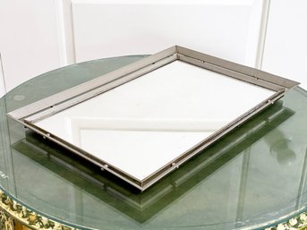 A Vintage Modern Vanity Tray With Pewter Galleries