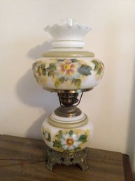 Floral Hurricane Table Lamp #1