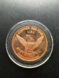 One AVDP Ounce .999 Fine Copper Round