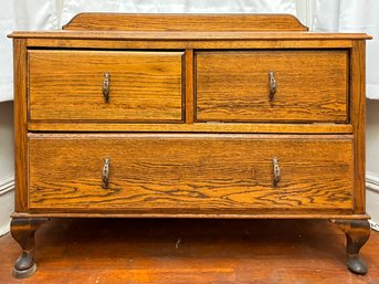 A Late 19th Century Paneled Oak Chest Of Drawers - Low And Lovely