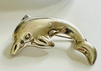 MEXICAN STERLING SILVER DOLPHIN BROOCH